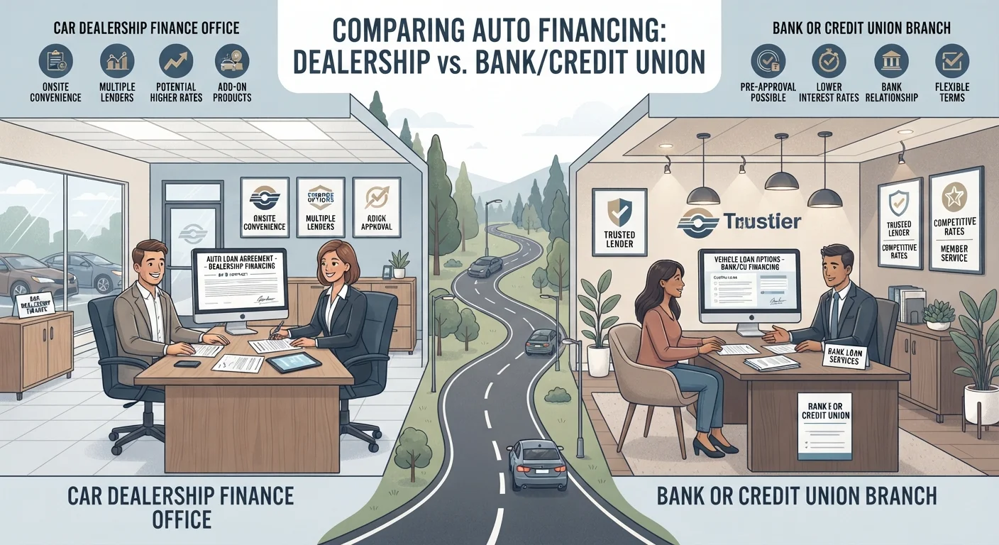 Financing Through a Dealership vs. a Bank or Credit Union