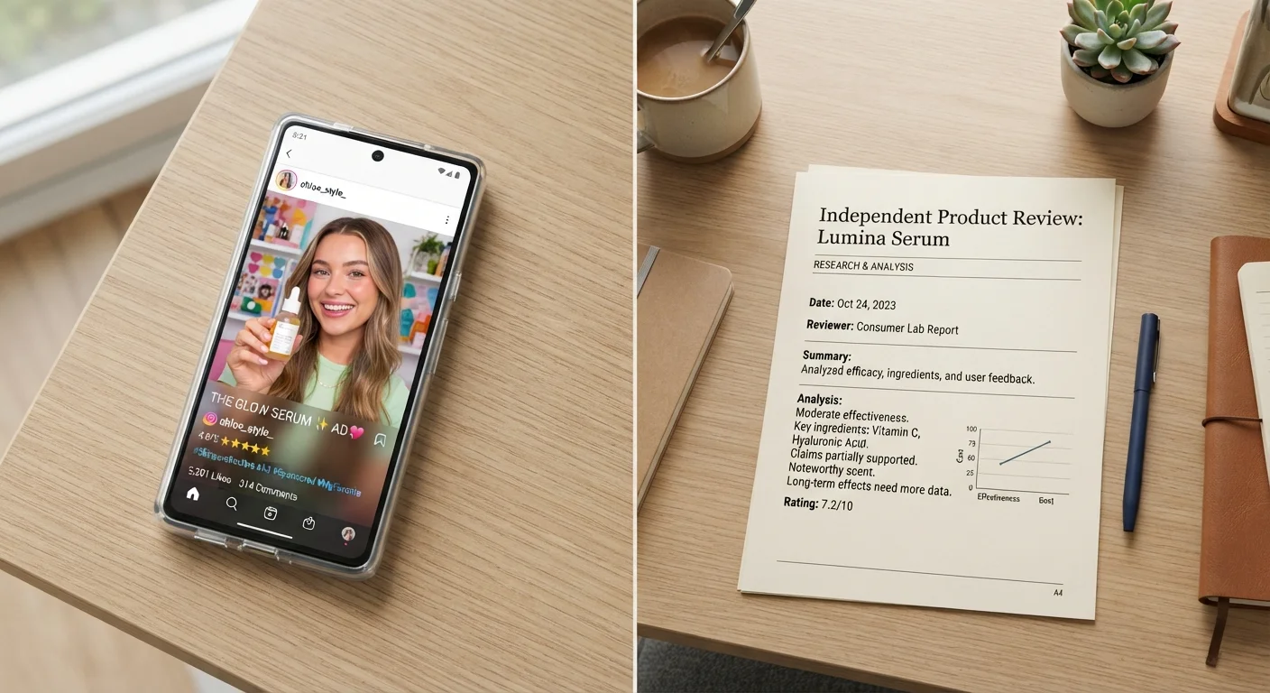 Influencer Recommendations vs. Independent Reviews: Weighing the Source